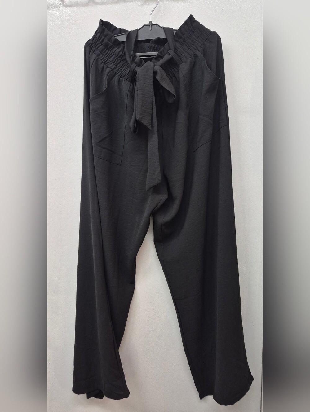 💥6/$25 Tie-Waist Wide Leg Women's Pants - Black Large